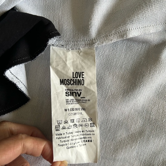 Love Moschino Alphabet Logo Print Hooded Long Sleeves Art To Wear Shirt Dress - Picture 12 of 15